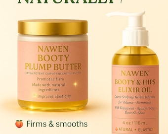 Booty Glow Ritual Kit – Natural Hips Body Moisturizing Set | Handmade Butter & Herbal Oil for Daily Self-Care
