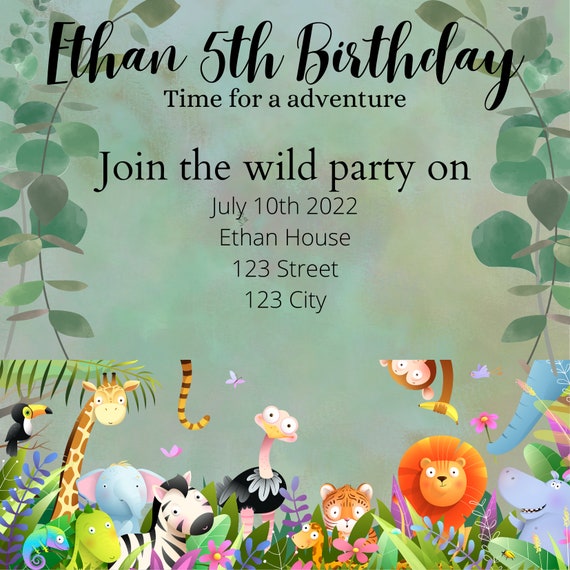 5th Birthday Card Invitation - Etsy