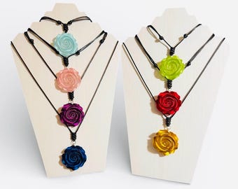 Rose Pendant with necklace