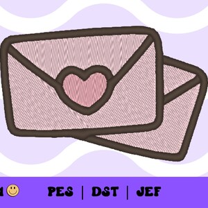 Love Letter Embroidery File // Valentine's Day Card, Vday Letter, Machine Embroidery, PES, DST, Jef, Trendy Embroidery File, Valentine's Day