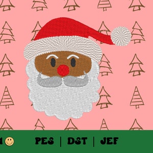 Santa Cartoon Face Embroidery File // Santa Claus PES, Christmas Embroidery File, Cute Machine Embroidery, DST, Holiday Embroidery, Jef File