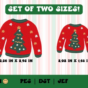 Ugly Christmas Sweater Embroidery File Set // Cute Holiday Embroidery Design, PES, DST, Jef, Trendy Files for Machine Embroidery, Christmas