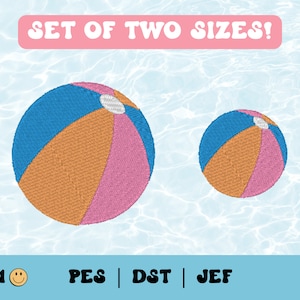 Beach Ball Embroidery File // Summertime Embroidery Design, Embroidery Set, PES, Summer DST, Jef, Trendy Files for Machine Embroidery, Swim