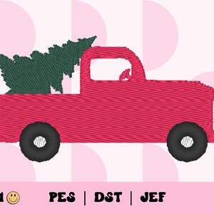 Christmas Truck and Tree Embroidery File // Classic Christmas Embroidery Design, PES, DST, Jef, Trendy Files for Machine Embroidery