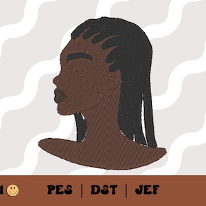 Black Woman with Cornrows Embroidery File // Files for Machine Embroidery, PES, DST, Jef, Hair Texture Pes, Black Women Embroidery