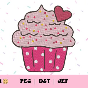 Sprinkle Cupcake Embroidery File // Dessert Embroidery, Machine Embroidery, PES, DST, Jef, Trendy Embroidery, Birthday Embroidery File