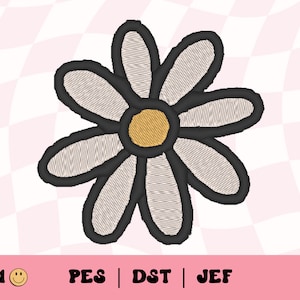 Boho Daisy Embroidery File // Flower Embroidery Design, PES, DST, Jef File, Trendy Files for Machine Embroidery, Plant, Organic Daisy