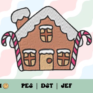 Gingerbread House Christmas Machine Embroidery Design // PES, DST, JEF, Festive Holiday Projects, Embroidery Christmas, Holiday Crafts