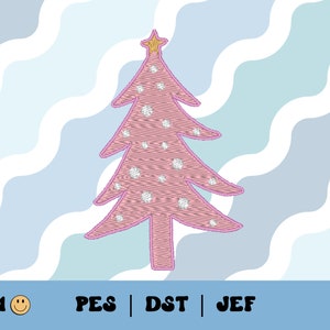 Boho Christmas Tree Embroidery File // Cartoon Christmas Embroidery Design, PES, DST, Jef, Trendy Files for Machine Embroidery, Cute Holiday