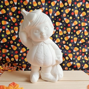 Ceramic Bisque Halloween Dona's Sweet Tot Pumpkin Boy