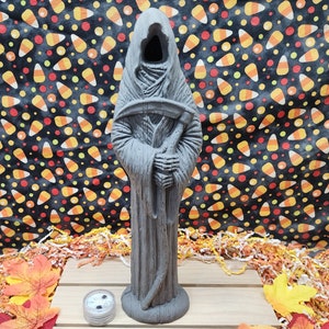 Ceramiczny Bisque Grim Reaper z lampą LED