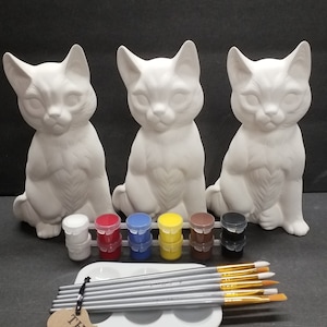 Kit de fiesta de pintura de cerámica para 3 personas. ¡Pinta tu propia cerámica con pintura de bizcocho!
