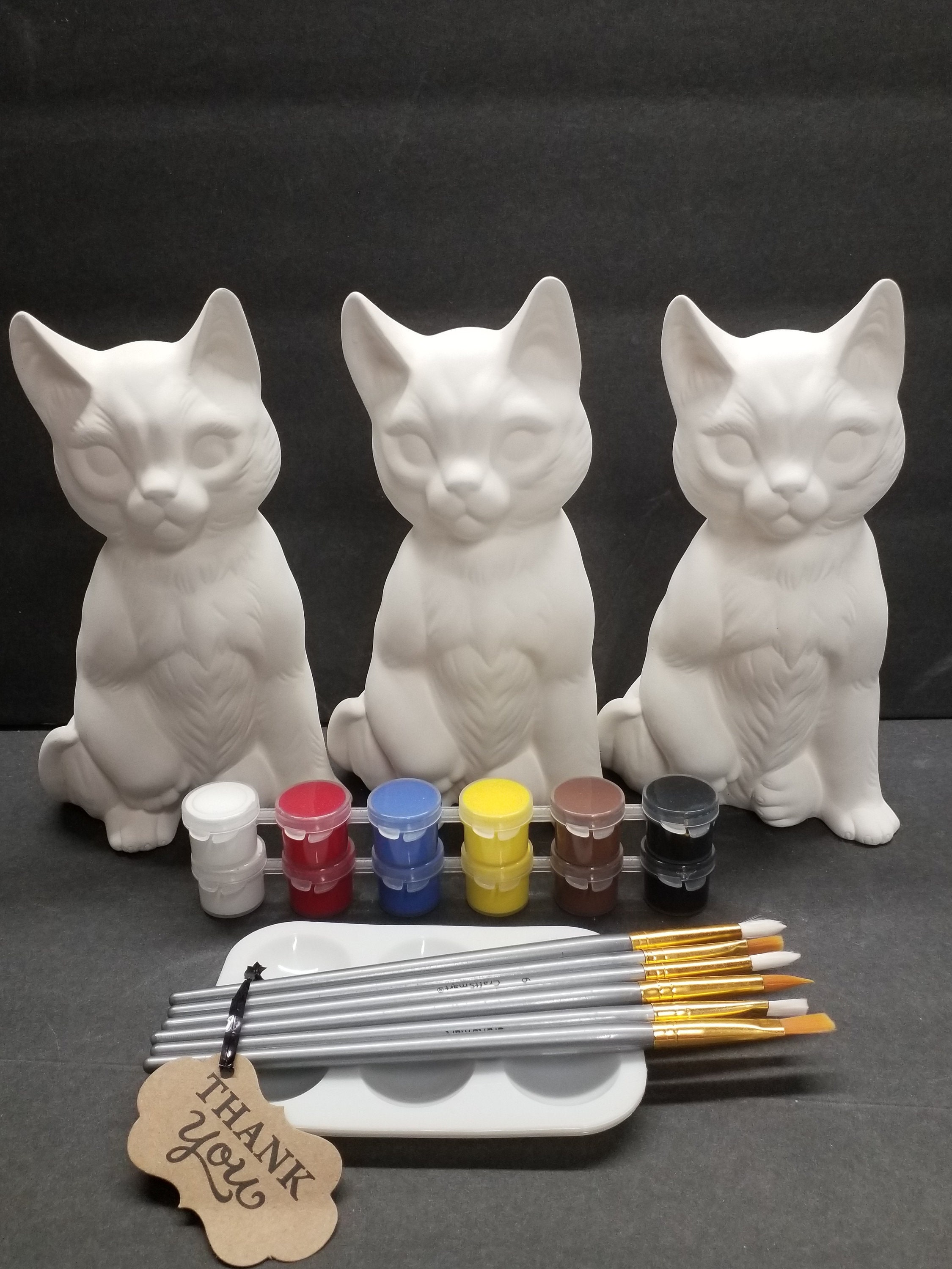 Ceramic Paint Party Kit for 3 DIY Bisque Painting, Paint Your Own