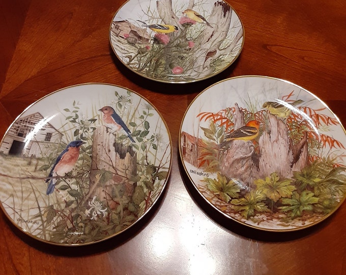 Vintage Franklin Mint Limited Edition Collectible Bird Plates by Cecil