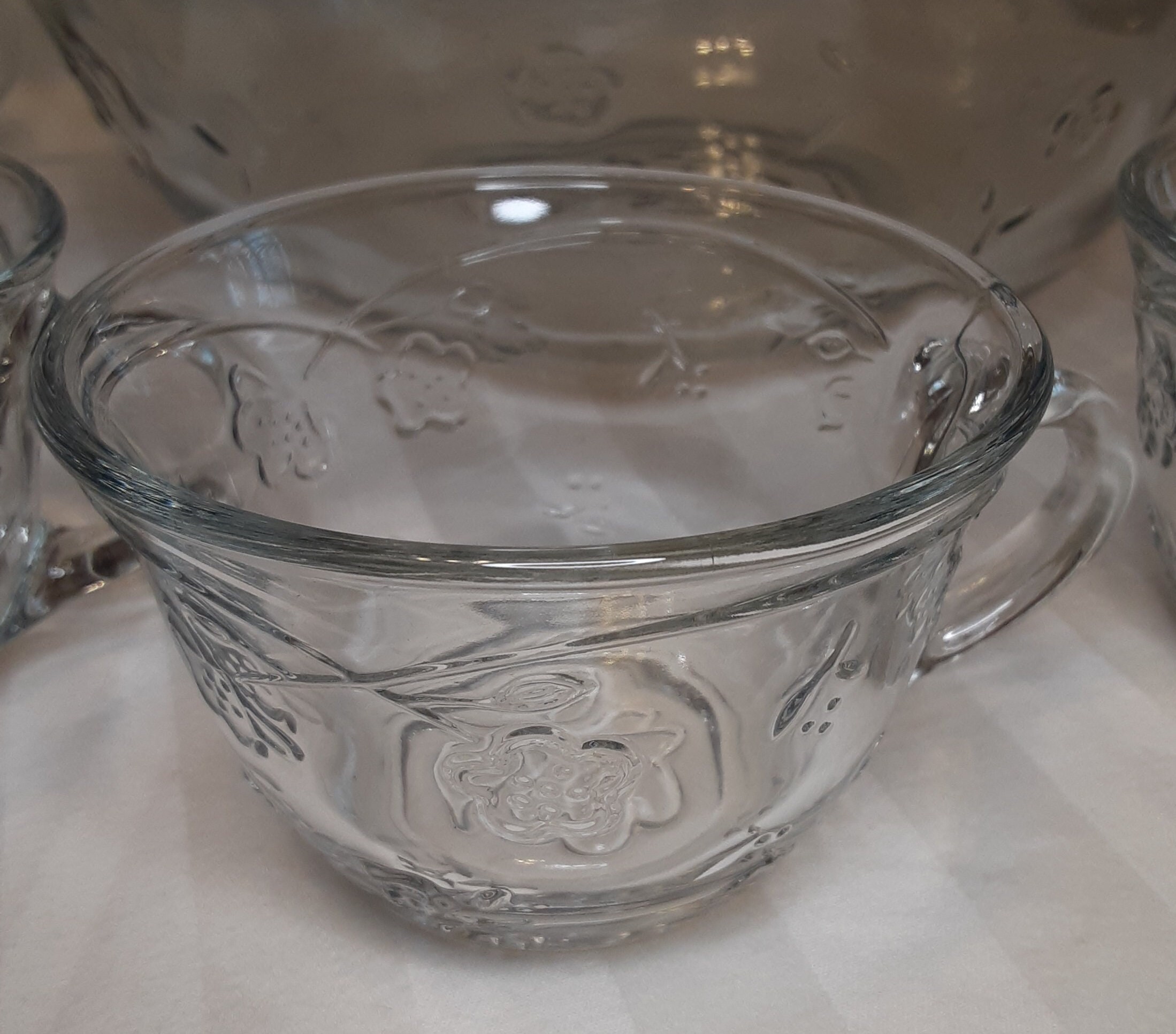 Buy Anchor Hocking Savannah Punch Bowl Set-savannah Clear Pattern