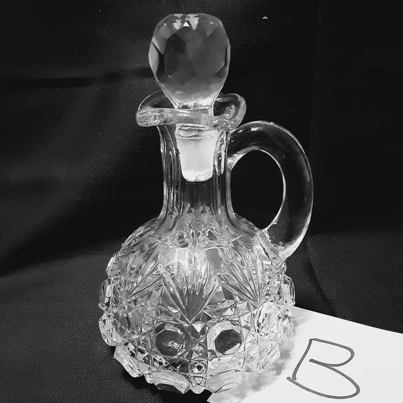 Vintage Cut Crystal Cruetantique Cruet Decanter Bottles Oil Etsy