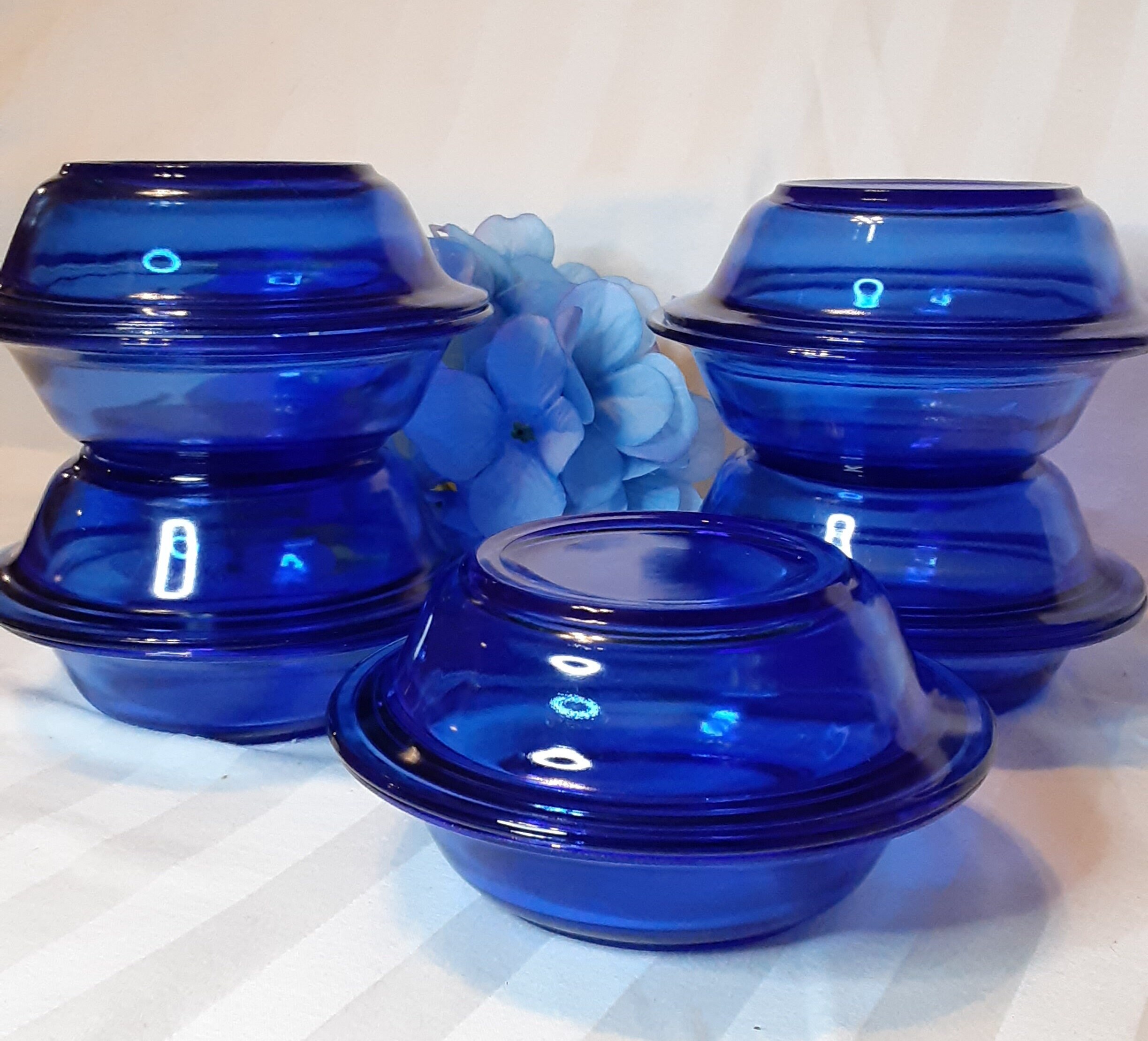 Vintage Cobalt Blue Dessert Bowlshazel Atlas Ritz Blue Etsy