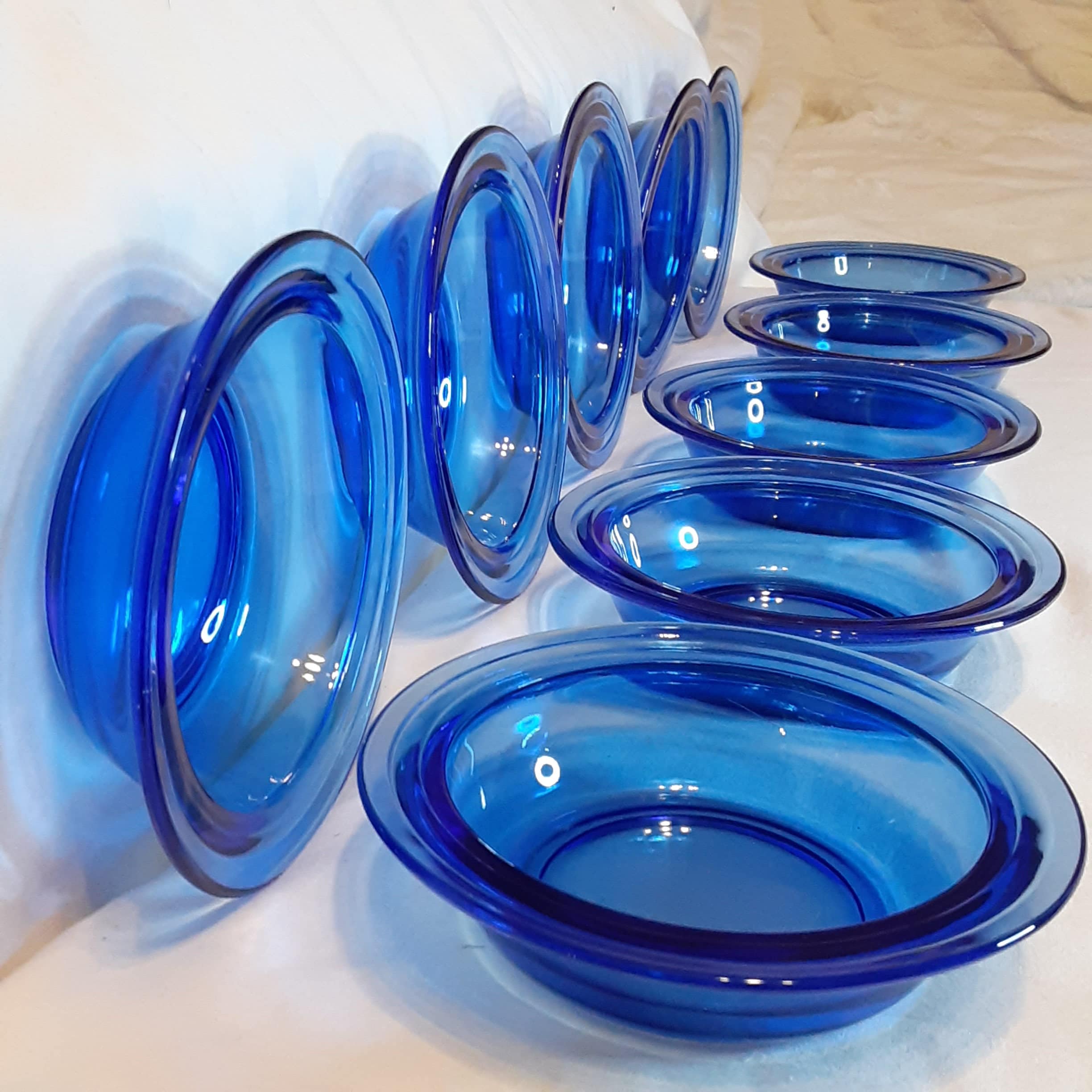 Vintage Cobalt Blue Dessert Bowlshazel Atlas Ritz Blue Etsy