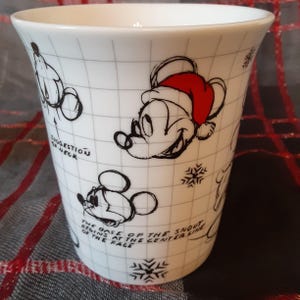 Walt Disney Mickey Minnie Mouse Sketchbook Ceramic Coffee Mug-Disney Collectible Christmas Holiday Mug-Vintage Mickey and Minnie Mouse Mug