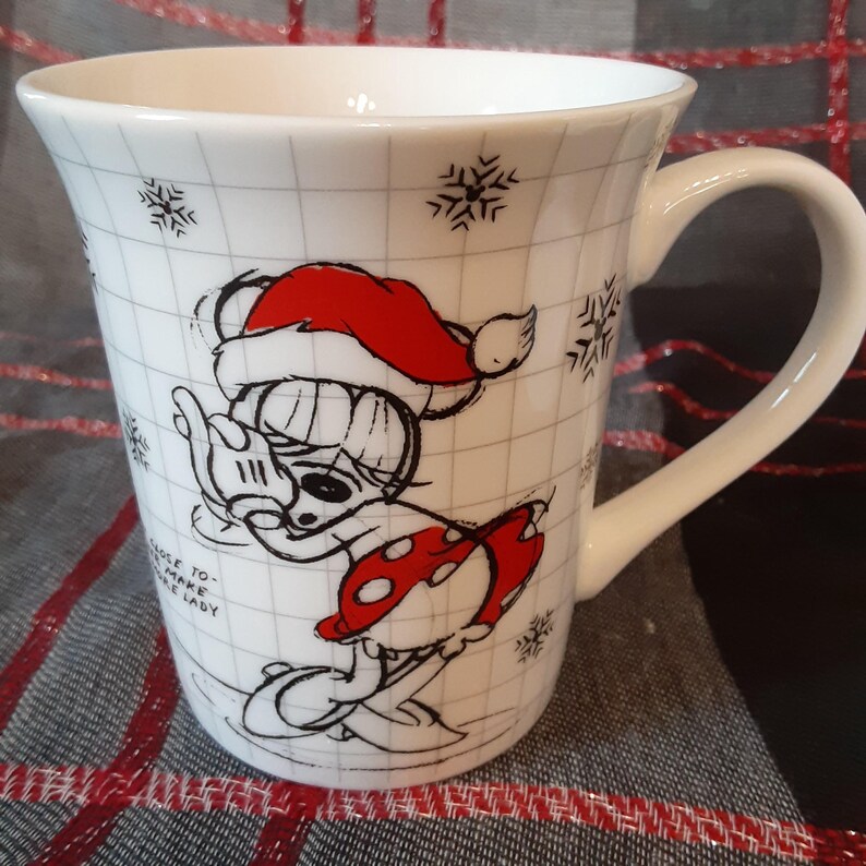 Walt Disney Mickey Minnie Mouse Sketchbook Ceramic Coffee Mug-Disney Collectible Christmas Holiday Mug-Vintage Mickey and Minnie Mouse Mug