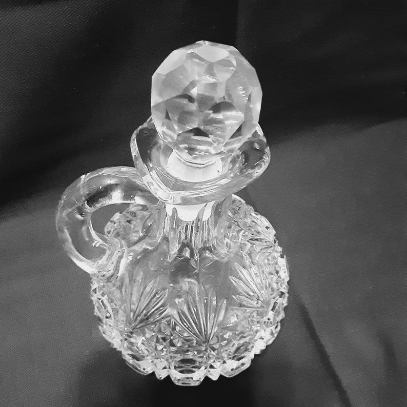 Vintage Cut Crystal Cruetantique Cruet Decanter Bottles Oil Etsy