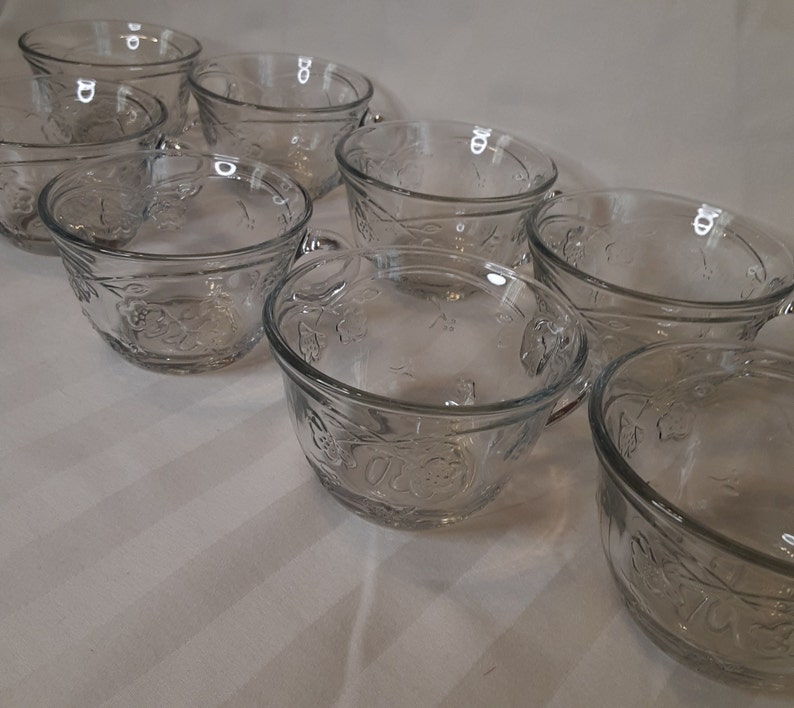 Anchor Hocking Savannah Punch Bowl Setsavannah Clear Pattern Etsy