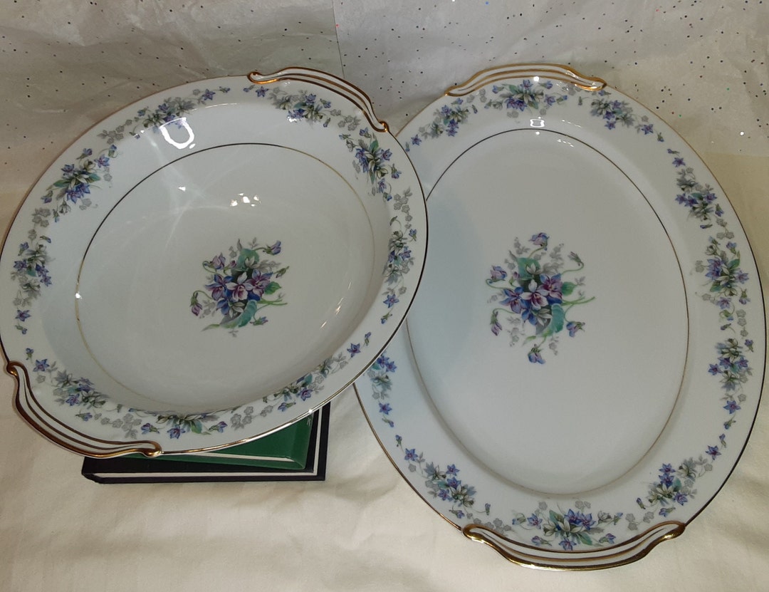 Vintage Noritake 'violette' China Serving Platter/bowl 14 Oval