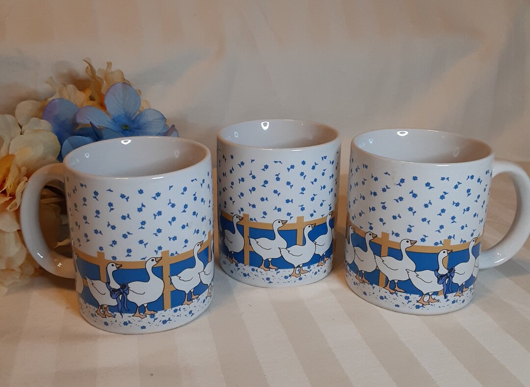 Farmhouse Goose Mugscountry Goose Mugs Coffee Cup1990s Etsy