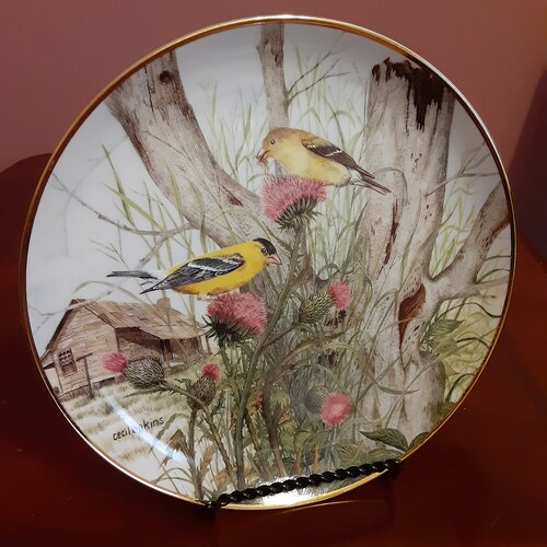 Vintage Franklin Mint Limited Edition Collectible Bird Plates by Cecil