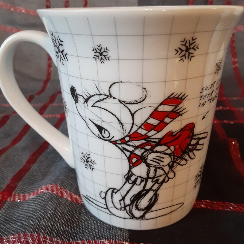 Walt Disney Mickey Minnie Mouse Sketchbook Ceramic Coffee Mug-Disney Collectible Christmas Holiday Mug-Vintage Mickey and Minnie Mouse Mug