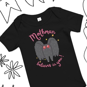Mothman Baby Onesie | Goth Baby, Gothic Baby Clothes, Witch Onesie, Goth Onesie, Halloween Onesie, Goth Mom, Creepy Cute Baby, Pastel Goth