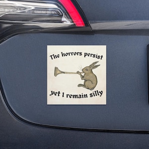 Medieval Marginalia Car Magnet | Medieval Rabbit, Illuminated Manuscript, Funny History Gift, Renaissance Faire, Bumper Sticker, Car Decal