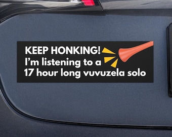 Automagneet blijven toeteren | Grappige autosticker, rare bumpersticker, propcadeau, meme, willekeurig, Vuvuzela, grappige automagneet, grappige bumpersticker