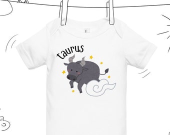 Tauro Onesie / Bebé del Zodíaco, Regalo de mamá esperando, Regalo de bebé único, Regalo único de baby shower, Bebé de astrología, Bebé de signo estelar