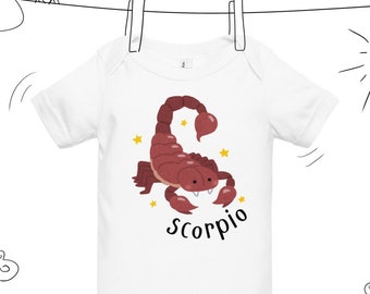 Escorpio Onesie / Bebé del Zodíaco, Regalo de mamá esperando, Regalo de bebé único, Regalo único de baby shower, Bebé de astrología, Bebé de signo estelar