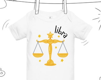 Libra Onesie / Bebé del Zodíaco, Regalo de mamá esperando, Regalo de bebé único, Regalo único de baby shower, Bebé de astrología, Bebé de signo estelar