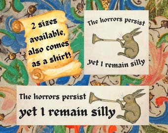 Mittelalterliches Marginalia-Automagnet | Mittelalterliches Kaninchen, Leuchtschrift, Kühlschrankmagnet, lustiger Autoaufkleber, Mittelalterlicher Aufkleber