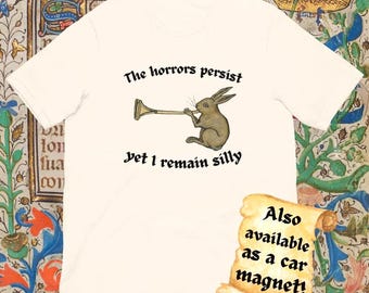 Medieval Marginalia T Shirt | Medieval Rabbit, Illuminated Manuscript, Medieval T Shirt, History, Silly, Positivity, Renaissance Faire Shirt