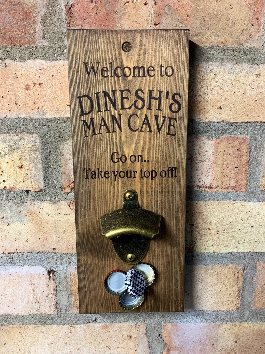 Personalised Wall Mounted Bottle Opener Wooden Bottle Opener Etsy UK