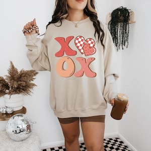 XOXO Valentine&#39;s Day PNG: Checkered & Leopard Print (Sublimation Design)