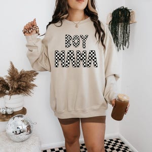 Checkered Boy Mama PNG Design (Digital Download)