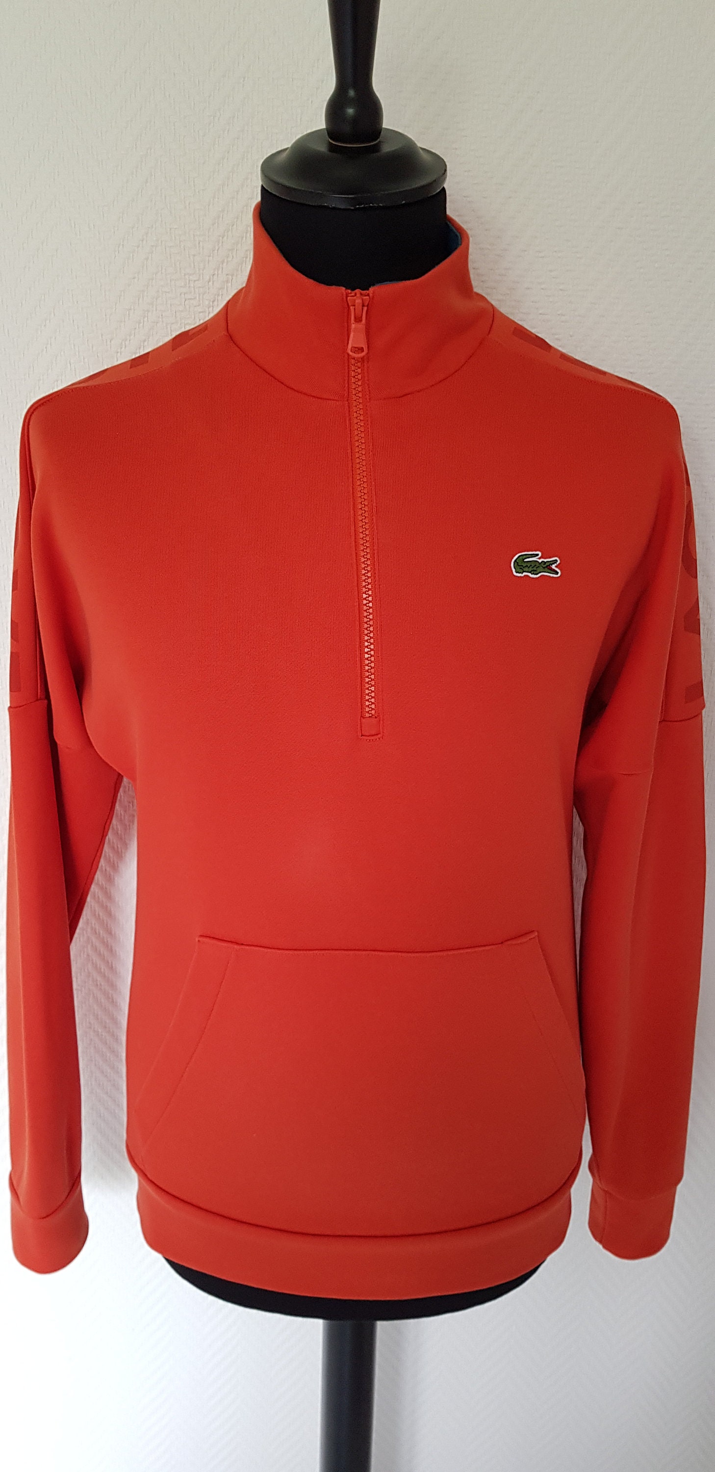 Zipped Sweatshirt Orange Lacoste Etsy