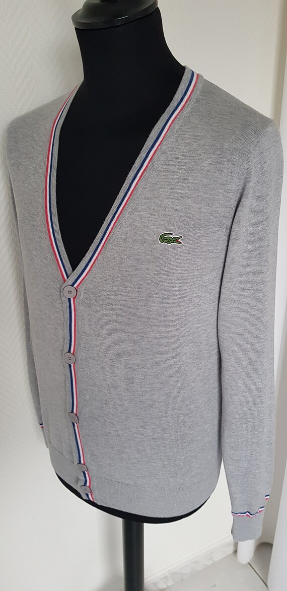 Gray Lacoste LIVE Cardigan - Etsy