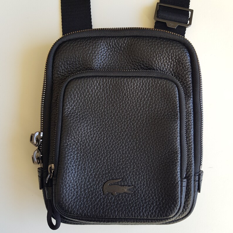 Sacoche Cuir Noir Lacoste image 1