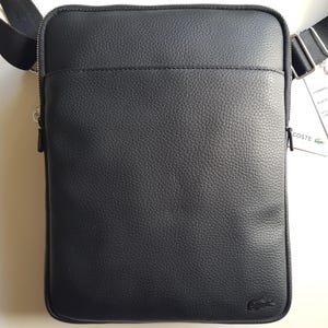 Sacoche Grand Modèle Simili Cuir Noir Lacoste