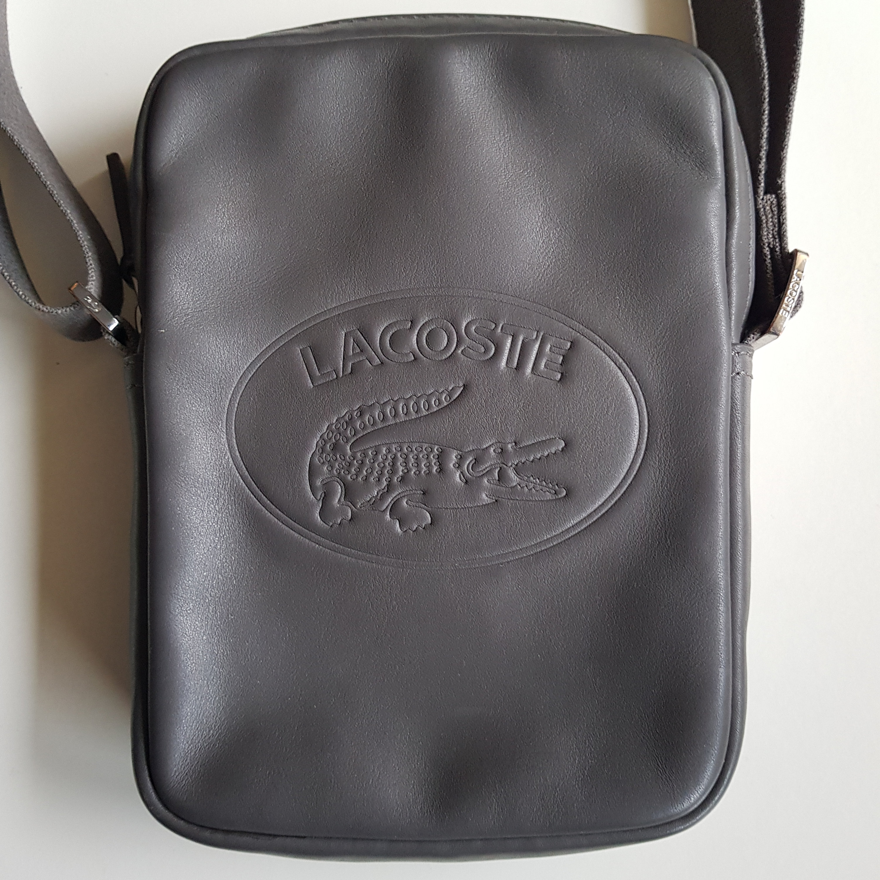 Lacoste L.12.12 Grey Leather Satchel - Etsy