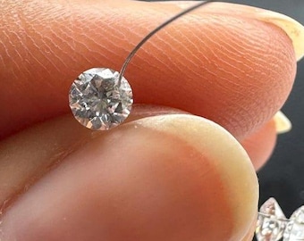 Lab Grown Diamond Round Cut, 10 Pieces Brilliant Cut Drilled Loose Diamond For Necklace Bracelet Jewelry Mounting And Accent, Size 5 mm