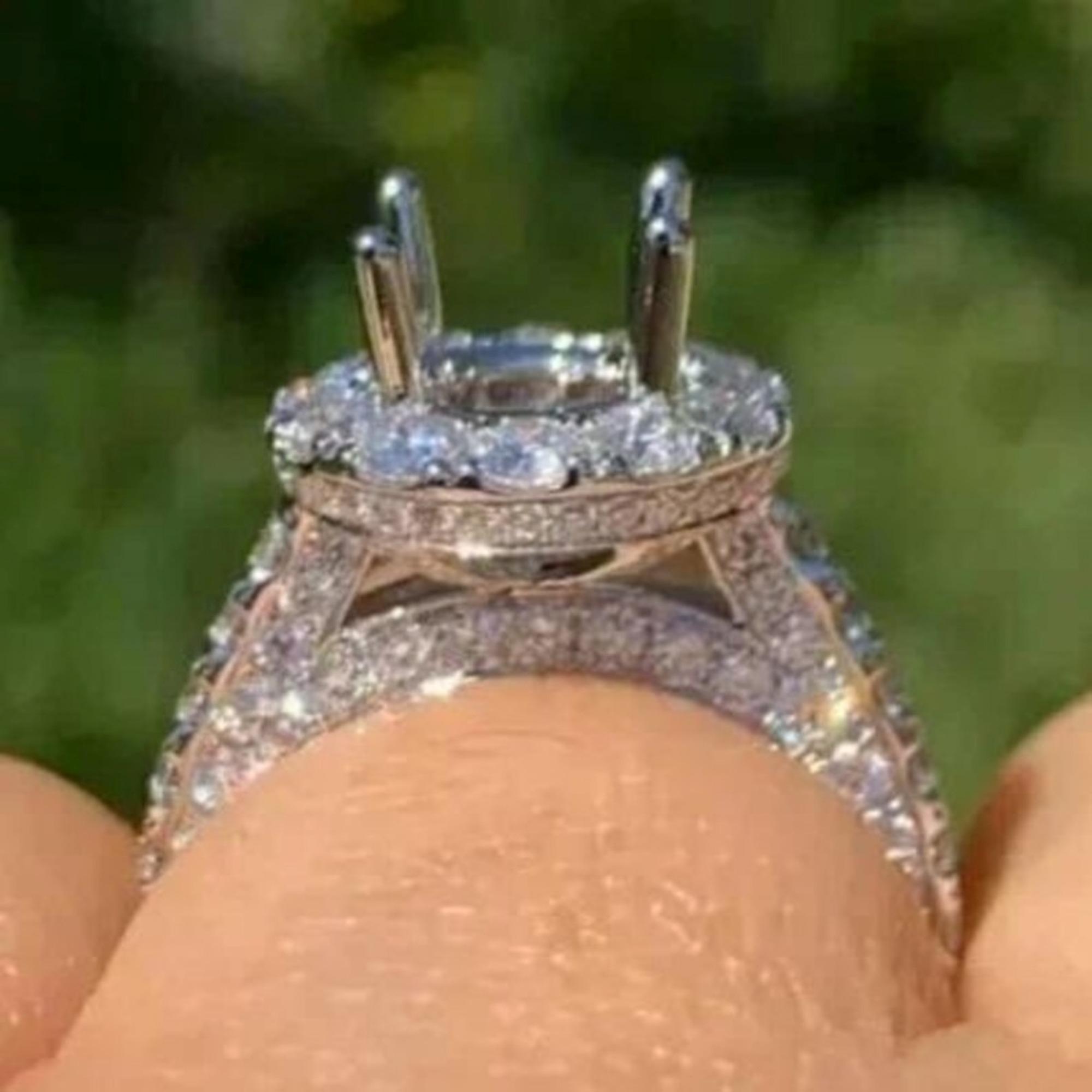 Certified GRA Moissanite Diamond 925 Sterling Silver Gorgeous Ring, Round Cut Semi Mount Ring, Wedding Ring, Anniversary Gift For Her & Him