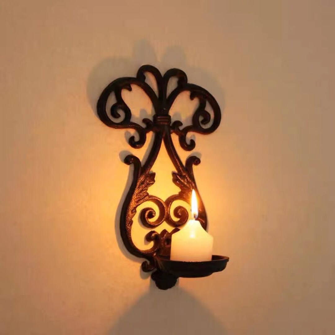 Vintage Wall Candle Holder Cast Iron Candle Holder Wall Etsy