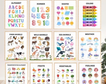 Educational Posters Set: Classroom & Homeschool Wall Art (Digital Download)